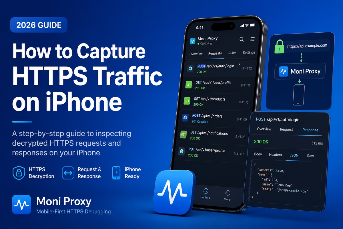 Capturing HTTPS traffic on an iPhone with Moni Proxy